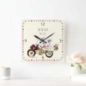 Biker Quadratische Wanduhr (Zuhause)