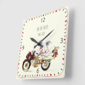 Biker Quadratische Wanduhr (Winkel)