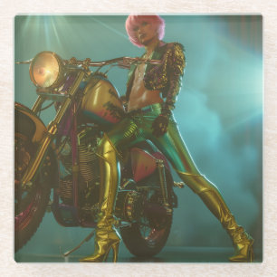 Biker Queen Digital Art Glasuntersetzer