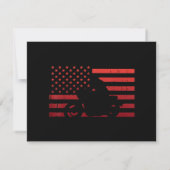 Biker Red US Flag Motorrad Vintager Patriot (Rückseite)