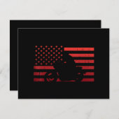Biker Red US Flag Motorrad Vintager Patriot (Vorne/Hinten)