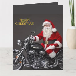 Biker Santa Claus Faltkarte Karte