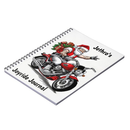 Biker Santa Claus Personalisiert Notizblock (Linke Seite)