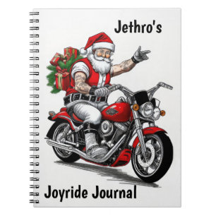 Biker Santa Claus Personalisiert Notizblock