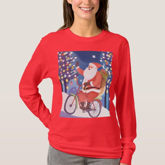 Biker Santa Claus T-Shirt (Vorderseite)