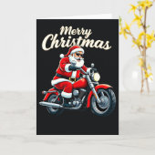 Biker Santa Cool Motorrad Frohe Weihnachten Schwar Karte (Gelbe Blume)