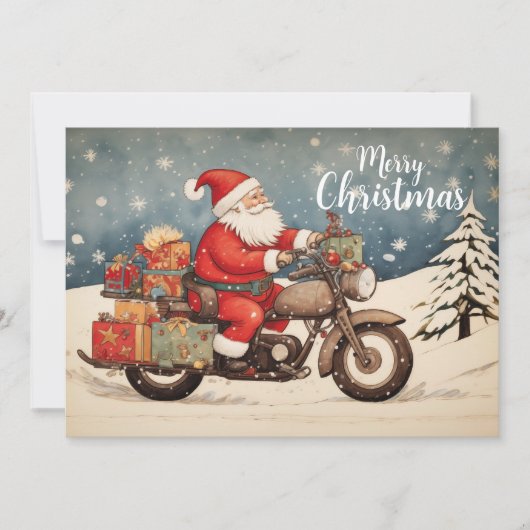 Biker Santa Feiertagskarte (Vorderseite)