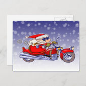 Biker Santa Feiertagspostkarte (Vorne/Hinten)