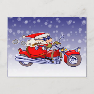 Biker Santa Feiertagspostkarte