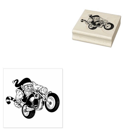 Biker Santa Gummistempel (Stempel)