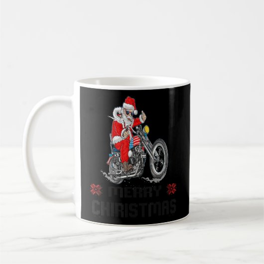 Biker Santa Motorcycle Fan Frohe Weihnachten Weihn Kaffeetasse (Links)
