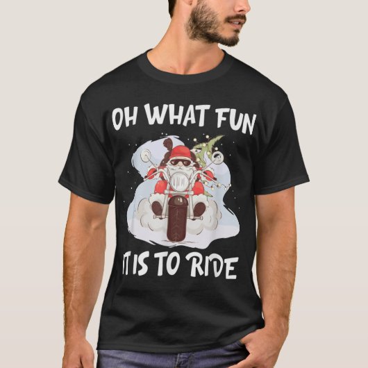 Biker Santa Motorcycle Fan Frohe Weihnachten Weihn T-Shirt (Vorderseite)