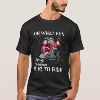 Biker Santa Motorcycle Fan Frohe Weihnachten Weihn T-Shirt