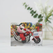 Biker Santa Postkarte (Stehend Vorderseite)