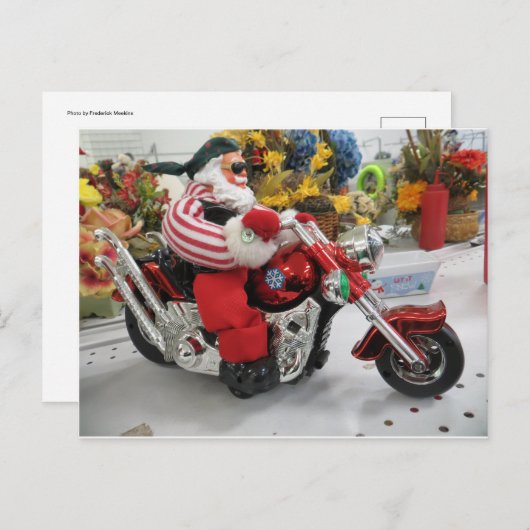 Biker Santa Postkarte (Vorne/Hinten)