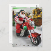 Biker Santa Postkarte (Vorne/Hinten)