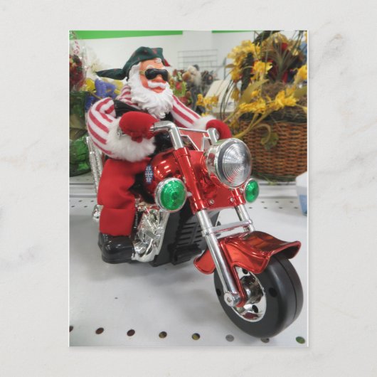 Biker Santa Postkarte (Vorderseite)