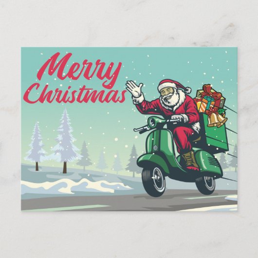 Biker Santa Postkarte (Vorderseite)