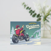 Biker Santa Postkarte (Stehend Vorderseite)