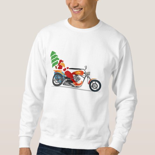 Biker Santa Riale ein Motorrad Sweatshirt (Vorderseite)