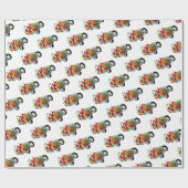 Biker Santa Wrapping Paper Geschenkpapier (Flach)