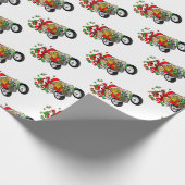 Biker Santa Wrapping Paper Geschenkpapier (Ecke)