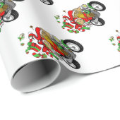 Biker Santa Wrapping Paper Geschenkpapier (Rolleneckpunkt)