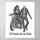 Biker Skeleton Couple Poster (Vorne)