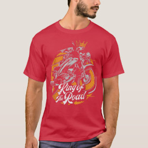 Biker Skeleton King Motorradfahrer Geschenk T-Shirt