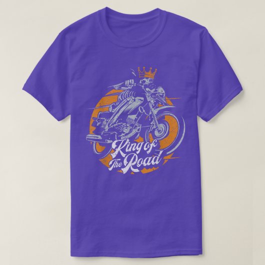 Biker Skeleton King Motorradfahrer T - Shirt (Design vorne)