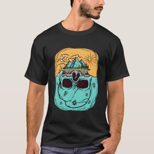 Biker-Skelett-Mystiker-Todesknochen T-Shirt (Vorderseite)