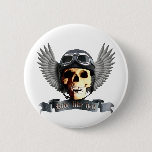 Biker Skull A Button (Vorderseite)
