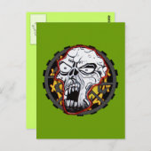 Biker Skull Postkarte (Vorne/Hinten)