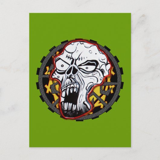 Biker Skull Postkarte (Vorderseite)