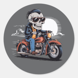 Biker Skull Rider Sticker