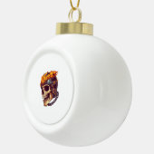Biker Skull Sensenmann Keramik Kugel-Ornament (Rechts)