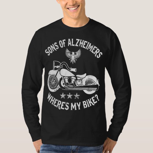 Biker Sons Alzheimers Whering My Bike T-Shirt (Vorderseite)