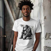 Biker Style Skelett Rauchwagen T-Shirt