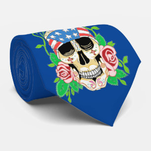 Biker Sugar Skull Krawatte