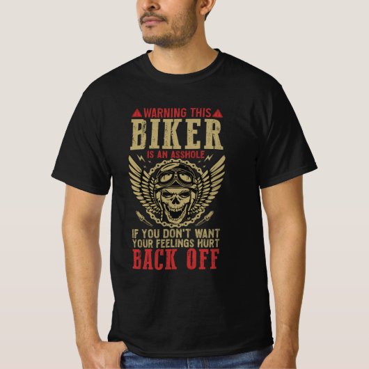 Biker-T-Shirt, authentischer Look T-Shirt (Vorderseite)