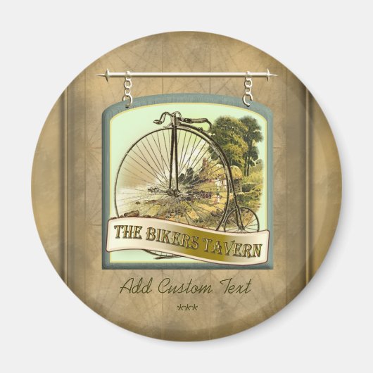 Biker Tavern Pub Sign Personalisiert Magnet (Vorne)