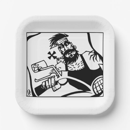 Biker-Teller Pappteller (Vorderseite)