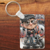 Biker-Vater-Chopper-Anhänger Schlüsselanhänger (Vorderseite)