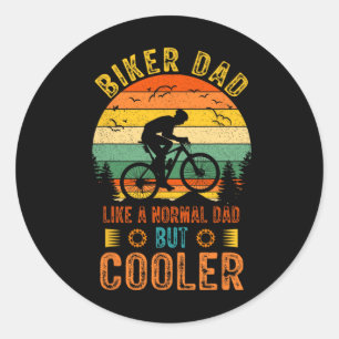 Biker Vater Fahrrad Vintager Vatertag Design für Runder Aufkleber