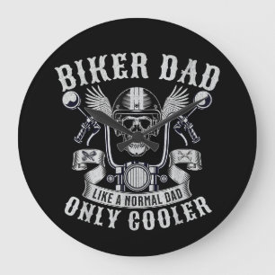 Biker Vater Motorrad Vater Riker Vater Vater Große Wanduhr