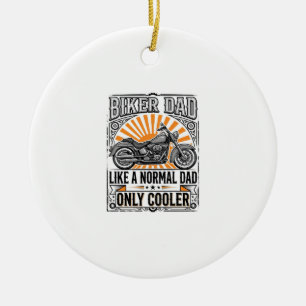 Biker-Vater Vintage-Motorrad-Vektordesign_1 Keramik Ornament