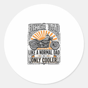 Biker-Vater Vintage-Motorrad-Vektordesign_1 Runder Aufkleber