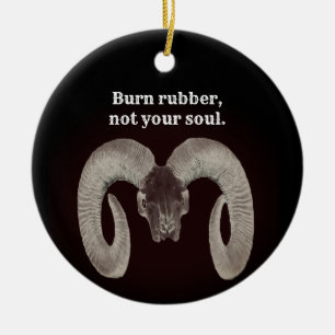 Biker Vintag, Ziegenschäumen und Personalisierte Keramik Ornament