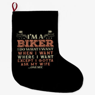 Biker, was will lustig Motorrad Motorrad Männer Mä Großer Weihnachtsstrumpf
