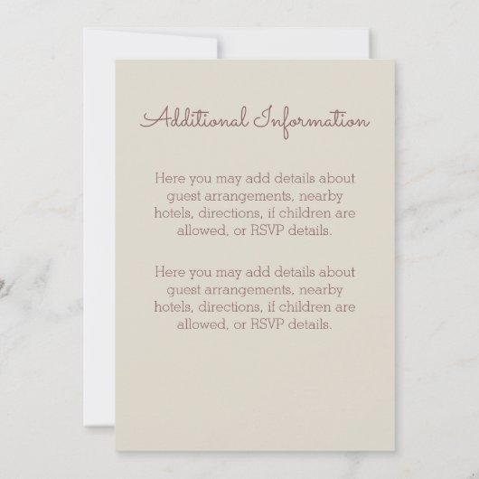 Biker Wedding Einladung Open Road Adventure (Rückseite)